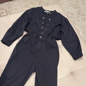 Elegant Black Button-Front Jumpsuit